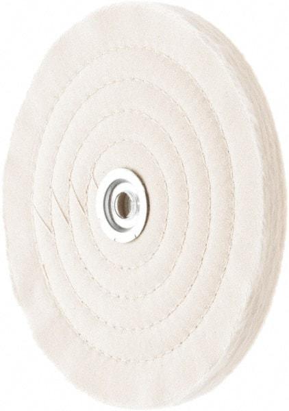 Value Collection - 8" Diam x 1/2" Thick Unmounted Buffing Wheel - 50 Ply, Polishing, 1" Arbor Hole, Medium Density - Strong Tooling