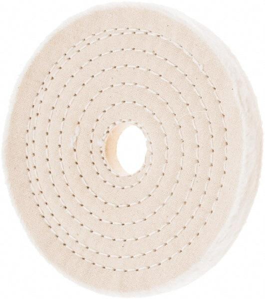 Value Collection - 6" Diam x 1/2" Thick Unmounted Buffing Wheel - 50 Ply, Polishing, 1" Arbor Hole, Hard Density - Strong Tooling