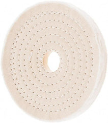 Value Collection - 6" Diam x 1/2" Thick Unmounted Buffing Wheel - 50 Ply, Polishing, 1" Arbor Hole, Hard Density - Strong Tooling