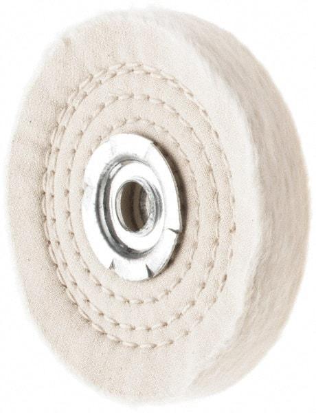 Value Collection - 4" Diam x 1/2" Thick Unmounted Buffing Wheel - 50 Ply, Polishing, 1" Arbor Hole, Hard Density - Strong Tooling