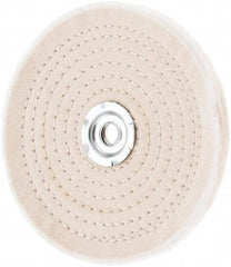 Value Collection - 6" Diam x 1/4" Thick Unmounted Buffing Wheel - 40 Ply, Polishing, 1" Arbor Hole, Hard Density - Strong Tooling