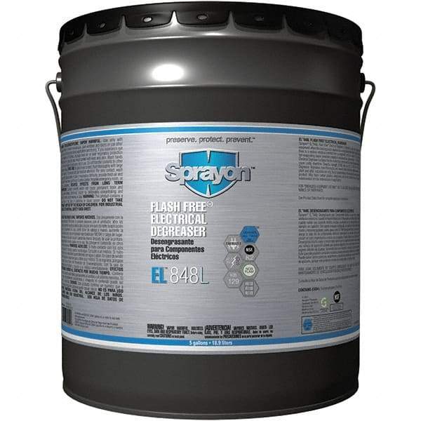 Sprayon - 5 Gallon Pail Electrical Grade Cleaner/Degreaser - 37,000 Volt Dielectric Strength, Nonflammable, Food Grade, Plastic Safe - Strong Tooling