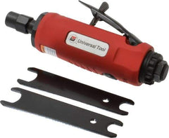 Universal Tool - 1/4" Collet, Straight Handle, Straight Air Die Grinder - 22,000 RPM, Rear Exhaust, 22 CFM, 0.9 hp, 90 psi, 1/4 NPT - Strong Tooling