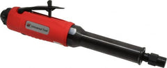 Universal Tool - 1/4" Collet, Straight Handle, Extended Length Air Die Grinder - 22,000 RPM, Rear Exhaust, 22 CFM, 0.9 hp, 90 psi, 1/4 NPT - Strong Tooling