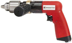 Universal Tool - 1/2" Reversible Keyed Chuck - Pistol Grip Handle, 400 RPM, 4.6 CFM, 0.8 hp, 90 psi - Strong Tooling