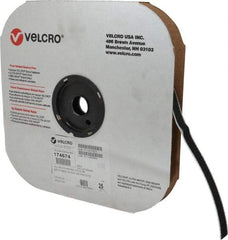 VELCRO Brand - 5/8" Wide x 25 Yd Long Adhesive Backed Hook Roll - Continuous Roll, Black - Strong Tooling