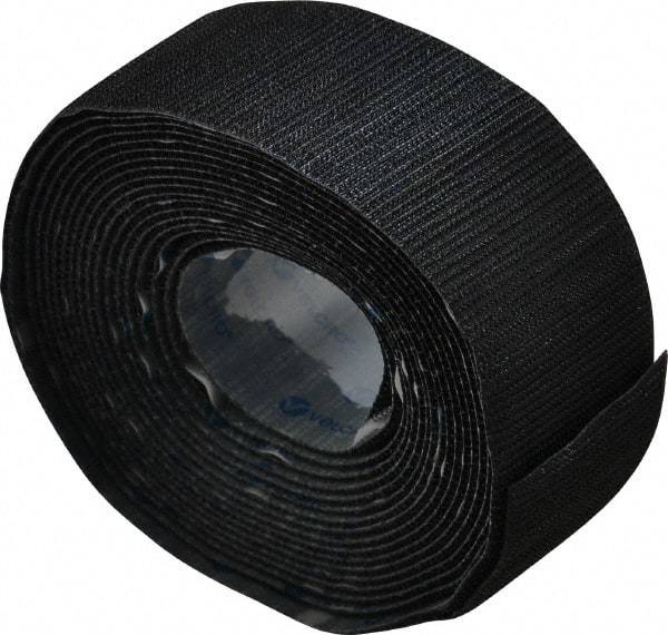 VELCRO Brand - 2" Wide x 5 Yd Long Adhesive Backed Hook Roll - Continuous Roll, Black - Strong Tooling