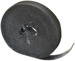 VELCRO Brand - 1" Wide x 10 Yd Long Adhesive Backed Hook & Loop Roll - Continuous Roll, Black - Strong Tooling