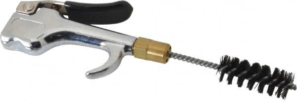 Coilhose Pneumatics - 150 Max psi Brush Tip Thumb Lever Blow Gun - 1/4 NPT, 4-1/2" Tube Length, Zinc Body, Brass Tip, Nylon Brush - Strong Tooling