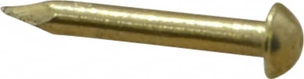 Made in USA - 16 Gauge, 1/2" OAL Escutcheon Pin Nails - Smooth Shank, Brass, Bright Finish - Strong Tooling