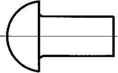 RivetKing - 1/4" Body Diam, Round Uncoated Stainless Steel Solid Rivet - 1" Length Under Head, Grade 18-8 - Strong Tooling