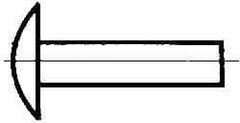 Made in USA - 3/16" Body Diam, Brazier Aluminum Solid Rivet - 5/8" Length Under Head, Grade 2117-T4, 0.467" Head Diam x 3/32" Head Height - Strong Tooling