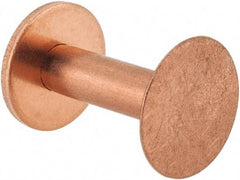 Made in USA - #8 Wire Body Diam, Flat Copper Belt Rivet with Washer - 3/4" Length Under Head, 1/2" Head Diam - Strong Tooling