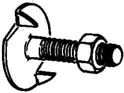 Value Collection - 1/4-20, 3/4" OAL, 31/32" Head Diam, Steel Elevator Bolt - Uncoated, Fanged Head, UNC Thread, Grade 2 - Strong Tooling