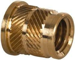 E-Z LOK - 3/8 16 UNC, 0.494" Diam, Brass Headed Heat Installed Threaded Insert - 15/32" Hole, 9/16" OAL x 0.065" High, 0.551" Head Diam - Strong Tooling