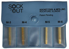 Sock It Out - 4 Piece Button Head Cap Screw Extractor Set - Screw Range 3 to 6mm - Strong Tooling