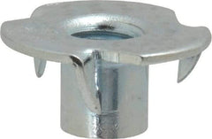 Value Collection - 5/16-18 Zinc-Plated Steel Standard Tee Nut - 3/8" Barrel Length, 7/8" Flange Diam, 3 Prongs - Strong Tooling