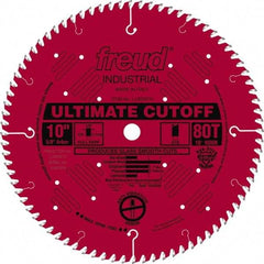 Freud - 10" Diam, 5/8" Arbor Hole Diam, 80 Tooth Wet & Dry Cut Saw Blade - Carbide-Tipped, Standard Round Arbor - Strong Tooling