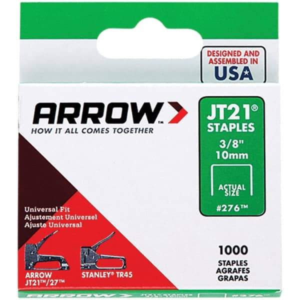 Arrow - 7/16" Wide Galvanized Steel Light-Duty Staples - 3/8" Leg Length - Strong Tooling