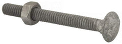 Value Collection - 1/4-20 UNC 2-1/2" Length Under Head, Standard Square Neck, Carriage Bolt - 1006-1050 Steel, Galvanized Zinc-Plated Finish - Strong Tooling