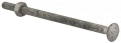 Value Collection - 1/4-20 UNC 4-1/2" Length Under Head, Standard Square Neck, Carriage Bolt - 1006-1050 Steel, Galvanized Zinc-Plated Finish - Strong Tooling