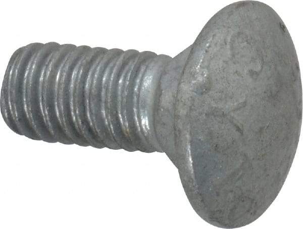 Value Collection - 5/16-18 UNC 3/4" Length Under Head, Standard Square Neck, Carriage Bolt - 1006-1050 Steel, Galvanized Zinc-Plated Finish - Strong Tooling