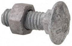 Value Collection - 5/16-18 UNC 1" Length Under Head, Standard Square Neck, Carriage Bolt - 1006-1050 Steel, Galvanized Zinc-Plated Finish - Strong Tooling