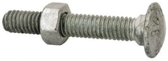 Value Collection - 5/16-18 UNC 2" Length Under Head, Standard Square Neck, Carriage Bolt - 1006-1050 Steel, Galvanized Zinc-Plated Finish - Strong Tooling