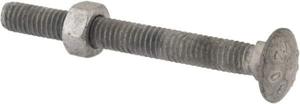 Value Collection - 5/16-18 UNC 3" Length Under Head, Standard Square Neck, Carriage Bolt - 1006-1050 Steel, Galvanized Zinc-Plated Finish - Strong Tooling