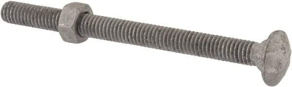 Value Collection - 5/16-18 UNC 4" Length Under Head, Standard Square Neck, Carriage Bolt - 1006-1050 Steel, Galvanized Zinc-Plated Finish - Strong Tooling