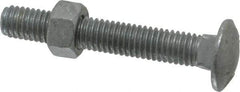 Value Collection - 3/8-16 UNC 2-1/2" Length Under Head, Standard Square Neck, Carriage Bolt - 1006-1050 Steel, Galvanized Zinc-Plated Finish - Strong Tooling