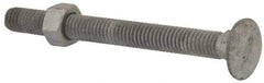 Value Collection - 3/8-16 UNC 4" Length Under Head, Standard Square Neck, Carriage Bolt - 1006-1050 Steel, Galvanized Zinc-Plated Finish - Strong Tooling