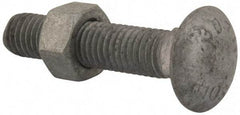 Value Collection - 1/2-13 UNC 2-1/2" Length Under Head, Standard Square Neck, Carriage Bolt - 1006-1050 Steel, Galvanized Zinc-Plated Finish - Strong Tooling