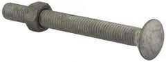 Value Collection - 1/2-13 UNC 5" Length Under Head, Standard Square Neck, Carriage Bolt - 1006-1050 Steel, Galvanized Zinc-Plated Finish - Strong Tooling