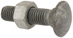 Value Collection - 5/8-11 UNC 2-1/2" Length Under Head, Standard Square Neck, Carriage Bolt - 1006-1050 Steel, Galvanized Zinc-Plated Finish - Strong Tooling