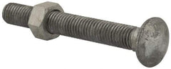 Value Collection - 5/8-11 UNC 5" Length Under Head, Standard Square Neck, Carriage Bolt - 1006-1050 Steel, Galvanized Zinc-Plated Finish - Strong Tooling