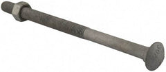 Value Collection - 5/8-11 UNC 10" Length Under Head, Standard Square Neck, Carriage Bolt - 1006-1050 Steel, Galvanized Zinc-Plated Finish - Strong Tooling