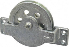 Value Collection - Single Open Side Mount Guidance Pulley - Sheave, 2-1/2 Inch Outside Diameter, Wire Rope, 3/16 Inch Diameter, 0.144 Inch to 0.155 Inch Mounting Hole Diameter Iron, Galvanized Finish - Strong Tooling