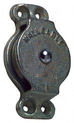 Value Collection - Single Closed Side Mount Guidance Pulley - Sheave, 3 Inch Outside Diameter, Wire Rope, 3/8 Inch Diameter, 0.235 Inch to 0.246 Inch Mounting Hole Diameter Iron, Galvanized Finish - Strong Tooling