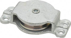 Value Collection - Single Closed Side Mount Guidance Pulley - Sheave, 2 Inch Outside Diameter, Wire Rope, 1/4 Inch Diameter, 0.209 Inch to 0.22 Inch Mounting Hole Diameter Iron, Galvanized Finish - Strong Tooling