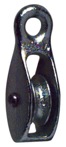 Value Collection - Rigid Eye Single Sheave Pulley - Sheave, 3 Inch Outside Diameter, Fibrous Rope, 3/4 Inch Diameter, Malleable Iron, Galvanized Finish - Strong Tooling