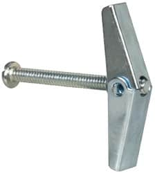 Value Collection - 3/16" Screw, 3/16" Diam, 2" Long, Toggle Bolt Drywall & Hollow Wall Anchor - 3/16" Drill, Zinc Plated, Steel, Use in Concrete, & Masonry, Hollow Tile, Plaster & Wallboard - Strong Tooling