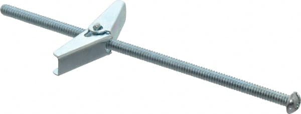 Value Collection - 3/16" Screw, 3/16" Diam, 5" Long, Toggle Bolt Drywall & Hollow Wall Anchor - 3/16" Drill, Zinc Plated, Steel, Use in Concrete, & Masonry, Hollow Tile, Plaster & Wallboard - Strong Tooling