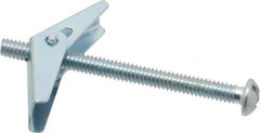 Value Collection - 1/4" Screw, 1/4" Diam, 4" Long, Toggle Bolt Drywall & Hollow Wall Anchor - 1/4" Drill, Zinc Plated, Steel, Use in Concrete, & Masonry, Hollow Tile, Plaster & Wallboard - Strong Tooling