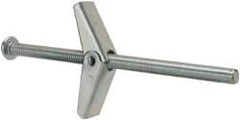 Value Collection - 5/16" Screw, 5/16" Diam, 6" Long, Toggle Bolt Drywall & Hollow Wall Anchor - 5/16" Drill, Zinc Plated, Steel, Use in Concrete, & Masonry, Hollow Tile, Plaster & Wallboard - Strong Tooling