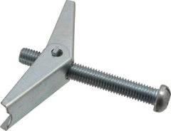 Value Collection - 1/2" Screw, 1/2" Diam, 4" Long, Toggle Bolt Drywall & Hollow Wall Anchor - 1/2" Drill, Zinc Plated, Steel, Use in Concrete, & Masonry, Hollow Tile, Plaster & Wallboard - Strong Tooling