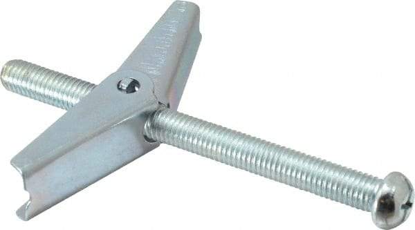 Value Collection - 1/2" Screw, 1/2" Diam, 6" Long, Toggle Bolt Drywall & Hollow Wall Anchor - 1/2" Drill, Zinc Plated, Steel, Use in Concrete, & Masonry, Hollow Tile, Plaster & Wallboard - Strong Tooling