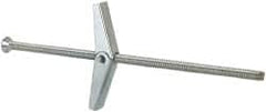 Value Collection - 1/8" Screw, 1/8" Diam, 4" Long, Toggle Bolt Drywall & Hollow Wall Anchor - 1/8" Drill, Zinc Plated, Steel, Use in Concrete, & Masonry, Hollow Tile, Plaster & Wallboard - Strong Tooling