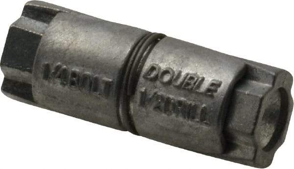 Value Collection - 1/4" Diam, 1/2" Drill, 1" OAL, Double Expansion Concrete Anchor - Zinc - Strong Tooling