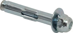 Value Collection - 1/4" Diam, 1/4" Drill, 1-3/8" OAL, 1-5/8" Min Embedment Sleeve Concrete Anchor - Steel, Zinc-Plated Finish, Acorn Nut Head - Strong Tooling